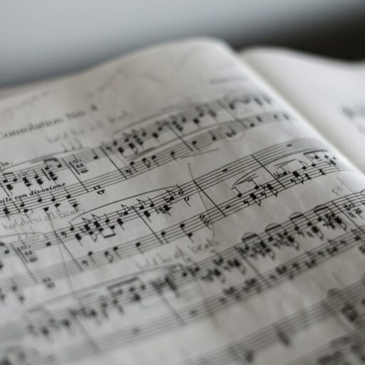 tilt selective photograph of music notes